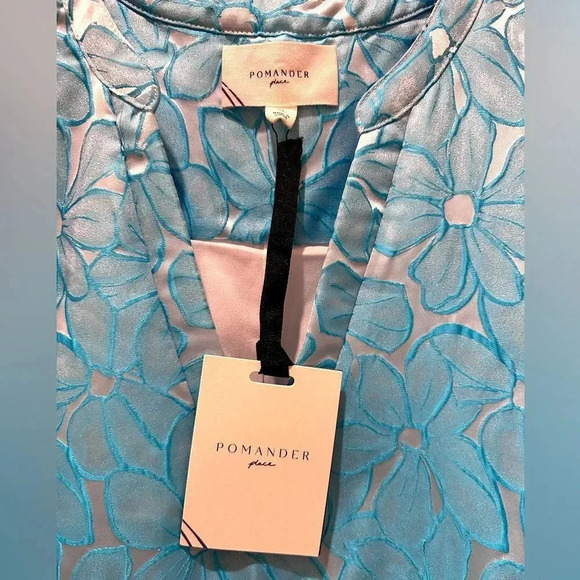 New Tuckernuck Pomander Place Blue Daisy Jacquard Kenzo Long Sleeve Mini Dress - Picture 12 of 14